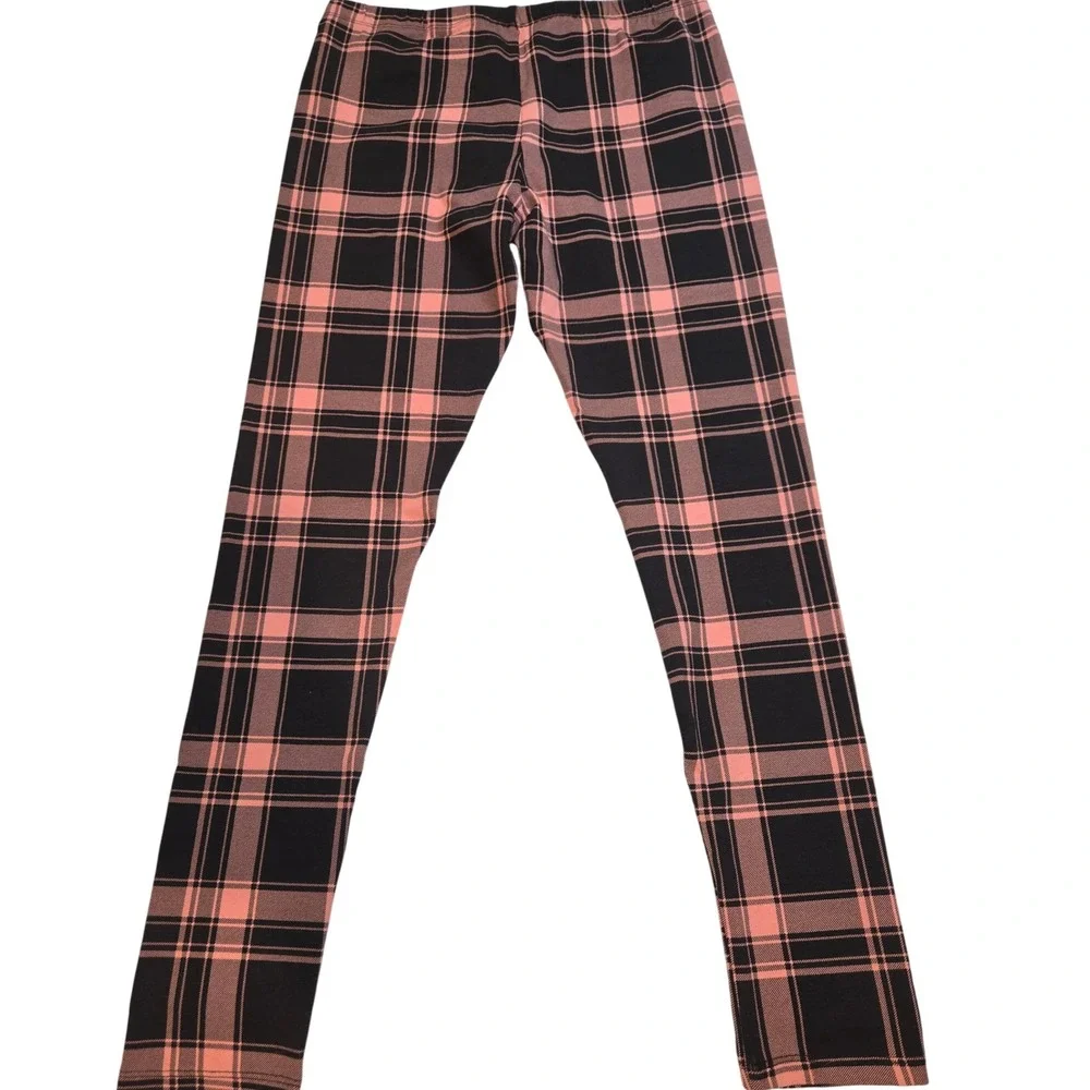 The‎ Children's Place Girls Plaid Print Leggings Size 10/12 Large Black Pink